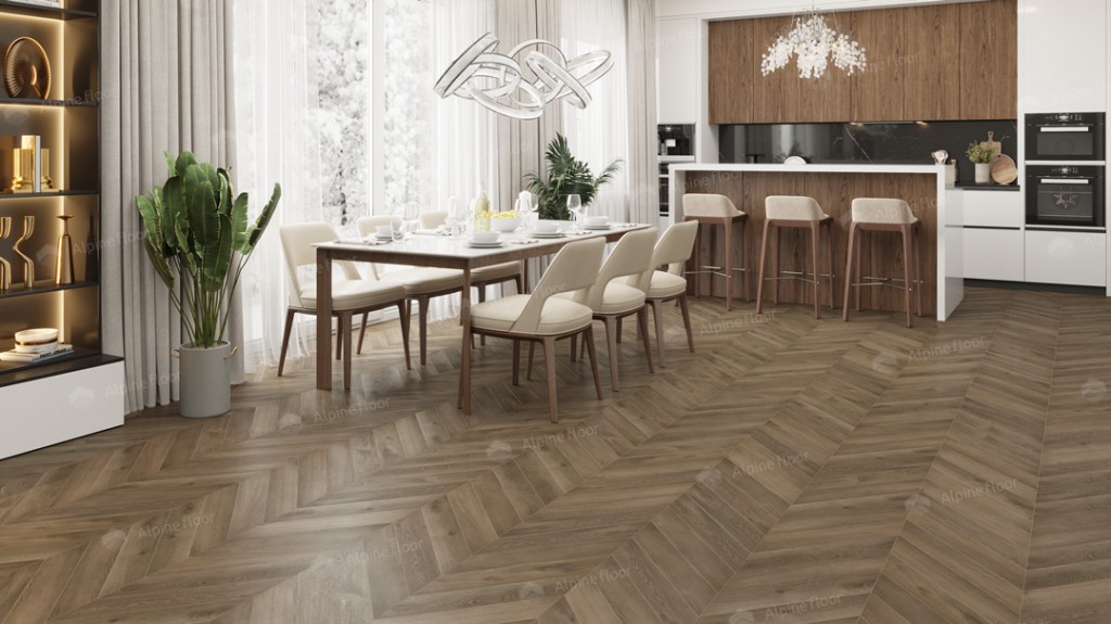 Кварцвиниловая плитка Alpine Floor Дуб Насыщенный Шеврон Chevron ECO 20-4 Кварцвиниловая плитка Alpine Floor Дуб Насыщенный Шеврон Chevron ECO 20-4