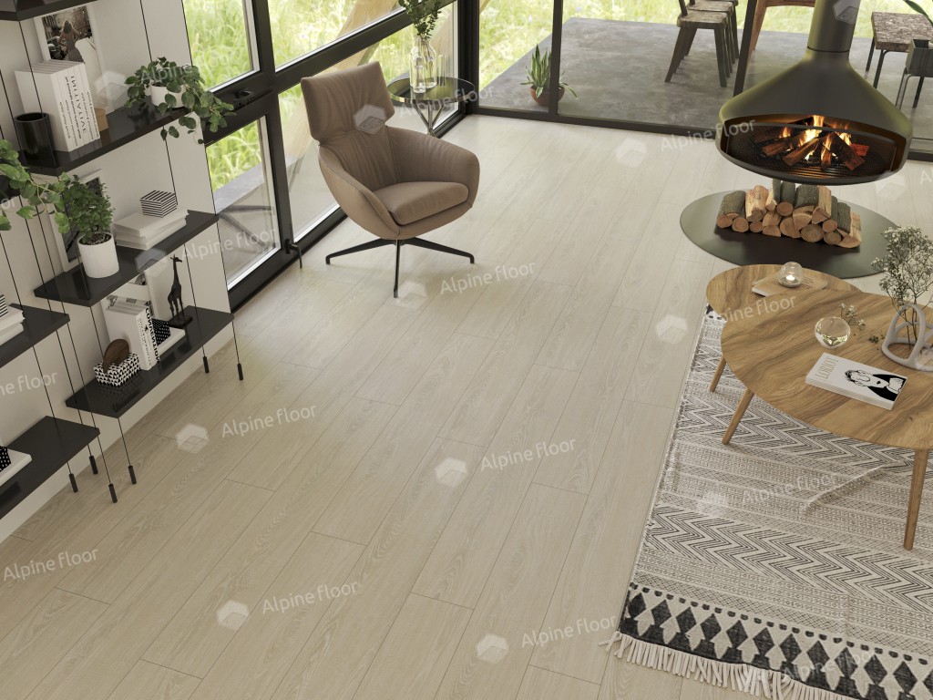 Кварцвиниловая плитка Alpine Floor ДУБ СНЕЖНЫЙ ECO 3-14