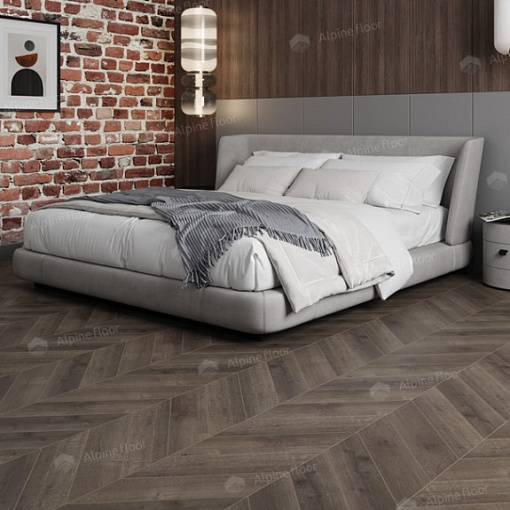 Кварцвиниловая плитка Alpine Floor Дуб Антарес Шеврон Chevron ECO 20-9