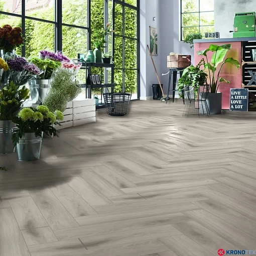 Ламинат Kronotex Herringbone Дуб Серебрянный D3773 - 3