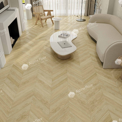 Кварцвиниловая плитка Alpine Floor Дуб Ваниль Селект Шеврон Chevron ECO 20-2