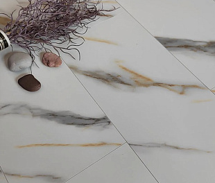 Ламинат MSPC Stone Floor Мрамор Бело-золотой DC833 MP