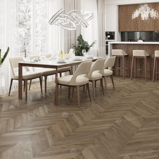 Кварцвиниловая плитка Alpine Floor Дуб Насыщенный Шеврон Chevron ECO 20-4