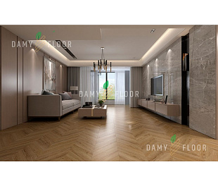 Кварцевый SPC ламинат Damy Floor Chevron DF04-Ch Лувр