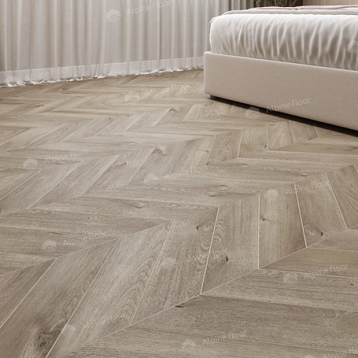 Кварцвиниловая плитка Alpine Floor Натуральный первозданный дуб отбеленный Шеврон Chevron ECO 20-3 - 3