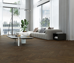 Кварцевый паркет Quartz Parquet Английская Ёлка Дуб Брауни 33-413