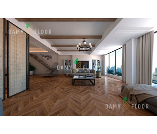 Кварцевый SPC ламинат Damy Floor Chevron DF07-Ch Шайо